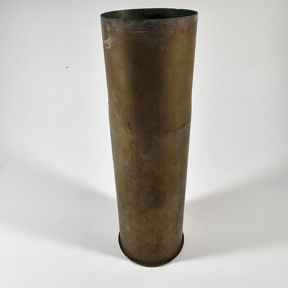 Vintage Original 1943 75mm Tank Shell Casing M5A1 Brass WWII Inert Empty - Picture 1 of 8